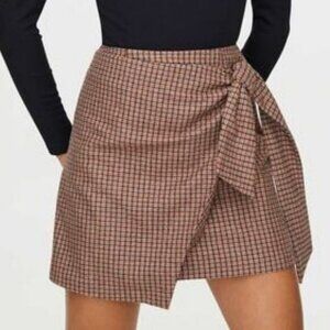 Aritzia Wilfred Wool High Rise Wrap-Front Mini Skirt 00